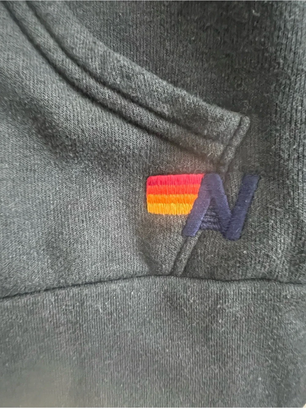 Aviator Nation Charcoal Zip Hoodie with Rainbow Lightning Bolt - Picture 5 of 9